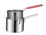 Stainless Steel Deep Fryer Pan Durable Portable Mini Long Handle Fryer Pan with Strainer for Home V1294-YM0901-3118230225111