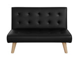 Artiss Sofa Bed Couch 1 Seater Lounge Fabric Black SBED-E-SOLO86-PU-BK