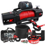 X-BULL 4WD Recovery Kit Kinetic Recovery Rope With 14500LBS Electric Winch 12V Winch 4WD 4X4 Offroad V211-AUEB-AXEW016XBRK013