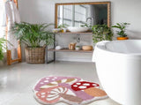 Cute Non Slip Kids Bath Mat - Strong Absorbent Soft Washable Purple Mushroom Boho Bath Rug for Tub, V1258-DP02-C-560