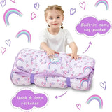 Roll-Up Nap Mat 3-in-1 Washed Minky Dot with Polyester Fill, Detachable Pillow & Blanket, V1232-WST-001