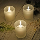 20 Pack Frosted White Glass Votive Candle Holders for Candle Making Kit Tealight Candles Cup Home V382-FHX20