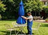 Patio Umbrella Replacement Canopy, 10ft/11ft Umbrella Top Outdoor Umbrellas Covers with 6/8 V1366-AZ2-W-14253