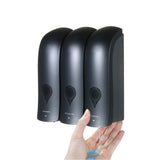 CHUANGDIAN Manual Soap Dispenser 3 Chamber x 300ml/ 10.2oz Wall Mounted Liquid Shampoo Box Shower V1294-YM0901-H34467GY
