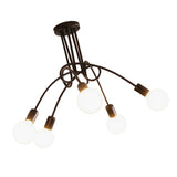 Modern Chandelier Ceiling Light Fixture Industrial Wrought Iron Study Bedroom Living Room Lamp Black V1294-YM0901-3119240086412