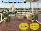 Gardeon 27PCS Wood Deck Tiles 30x30cm Interlocking Floor Tiles for Patio Balcony Garden GD-WT-27PCS-BR