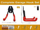 6-Pack Small Square Heavy Duty Garage Hooks, Ideal for Hanging Ladders, Bikes, Tools, Garage, V1107-118-64804