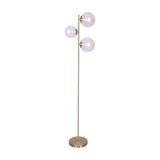 Sarantino 3-Light Gold Metal Floor Lamp with Glass Shades LMP-MLM-50320