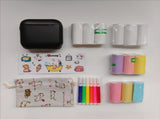 Black X6 Mini Portable Bluetooth Instant Photo & Note Printer for Students - Deluxe 20-Piece Gift V888-ELOSUNG42688