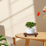 3-Piece Rustic Wooden Flower Display Stands Set, Elegant Wood Risers for Pots, Stable Home and V1366-AZ2-W-22432