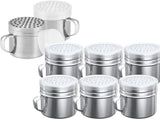 10 oz Stainless Steel Salt Pepper Dredge 2-pcs 10 oz Metal Parmesan Cheese V1259-DP01-F-524