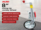 AL-KO 8-inch Swing Up Jockey Wheel with Large Swivel Bracket 628200XP3BX