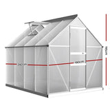 Greenfingers Greenhouse Aluminium Green House Polycarbonate Garden Shed 2.4x1.9M GH-ALU-C-242X190-AB