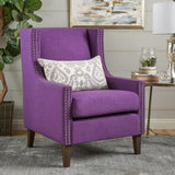 Cecilia Classic Studded Purple Wingback Club Armchair V1041-JSF-5061PURPLE