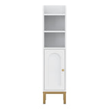 Artiss 2X Bathroom Storage Cabinet Floor Organizer Toilet Corner Adjustable Shelf with Door White FURNI-G-BATH-AZ01-WHX2
