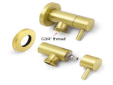 Watermark Brushed Gold Round Washing Machine 1/4 Turn Hot Cold Twin Taps Set V1233-KPL401BG