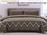 Artex Hayden Orange Quilt Cover Set Geometric Pattern Reversible Printed Microfiber Polyester Queen V442-ATX-QUILTCS-HAYDEN-ORANGE-QS