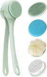 Electric Shower Body Scrubber Brush with 4 Heads, IPX5 Waterproof Rechargeable Back Cleaner for V1107-CS-DDXZSL