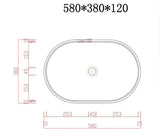 Ultra Modern Concrete Cement Wash Basin Counter Top Matte Dark Gray Oval Basin V549-5838CONOVALDARKGREY