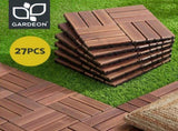Gardeon 27PCS Wood Deck Tiles 30x30cm Interlocking Floor Tiles Pine Brown GD-WT-CR-27PCS-BR