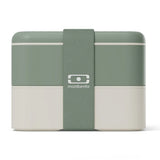 Monbento Flex - The 2 Compartment Lunch Box with Cutlery - Green Natural V398-MB-53010044