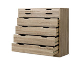 Artiss 6 Chest of Drawers - MYLA Oak FURNI-G-DT-4D2-OAK-AB