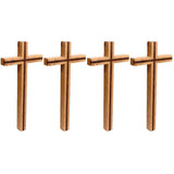 Decorative Wooden Cross Light Brown for Home and Office 4Pcs V1369-AZ3-W-20845