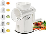 5-in-1 Hand Crank Rotary Vegetable Slicer & Grater with 10 Blades, Hidden Storage Box for Kitchen V1107-CS-SYQPJRJB
