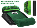 Indoor Golf Putting Mat with Automatic Ball Return System 2.6m Practice Green with Alignment Guides V888-ELOSUNG38687