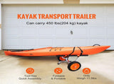 Adjustable Kayak Cart Canoe Boat Carrier 450lbs Load with 12'' Solid Tires V952-S450LBS12INCHFZNLV0