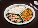 4 Pack Stainless Steel Divided Dinner Plates, 3 Compartment Round BPA Free Portion Trays For Kids V1237-ZY-807-068