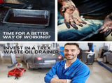 T-Rex 76L Low Level Mobile Truck Waste Oil Fluid Drainer Pan, Hand Pump, for Workshop V219-VHWWODTR8PNA