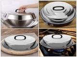 Stainless Steel Anti-Splashing Cover Plated Silver for Fresh Keeping V1369-AZ3-W-18315