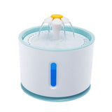 2.4L Pet Water Fountain - USB Powered Cat Water Dispenser with Filter and Flower Spout - Plastic V1259-PET-02-FOUNTAIN-BLU