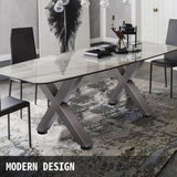Set of 2 Steel Table Legs, 28'Height 24'Wide Dining Table Legs, Heavy Duty 3.1" Square Box Section X V952-ZTCX720X600MM0001V0