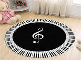 Musical Note Black White Piano Key Printed Round Carpets Area Rugs for Home Living Room Bedroom V1294-YM0716-10104490