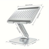 Aluminum Alloy Laptop Stand, 360&deg Rotating Dual-Axis Hinge, 13-350mm Height Adjustable, Thickened V1232-DNZJ-1-001