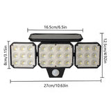 120-LED Solar Motion Sensor Outdoor Wall Light, 3 Adjustable Heads with 270&deg Coverage, 800 Lumens V1341-ZY-GYGPU3PZ-1PCS
