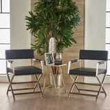 Rocklin Steel & Bonded Leather Director chair Armchair in Black V1041-JMC-1044BLACK