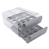 Egg Drawer Double Layer Transparent 32 Lattice Large Capacity Egg Storage Box for Refrigerator Grey V1294-YM0716-3118220147111