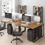 Home Office Desk with 8 Hooks 140 x 60 x 75 cm Rustic Brown and Black V178-11772