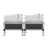 Green Fingers Raised Garden Bed x2 80x49x74cm Greenhouse Planter Box Galvanised Herb GARDEN-ALU-80-ROOFX2
