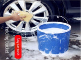 11-Piece Car Wash and Detailing Kit - 9L Blue Collapsible Oxford Fabric Bucket, Microfiber Towels, V888-ELOSUNG53188