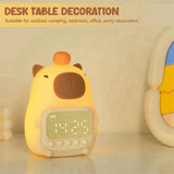 Capybara Themed Bedside LED Snooze Clock,Rechargeable Nightlight,Touch Control-the Perfectgift for V1369-AZ3-W-11464