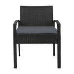 Gardeon Outdoor Dining Chairs Patio Furniture Rattan Lounge Chair Cushion Felix ODF-CHAIR-TEA-BK