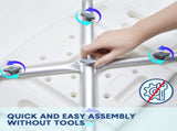 Shower Chair Stable Non-Slip Bath Seat 37-52cm Height Adjustable with Shower Holder and Armrest for V985-SHOWERCHAIR