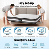 Giselle Bedding 30cm Mattress Gel Foam Pocket Spring Queen MATTRESS-B-LVORY-30-Q