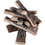 VEVOR 10 Pcs Gas Fireplaces, Large Ceramics for Fireplace Decorative, Heat-Resistant Wood V952-TCXWYM10YM00A45M1V0
