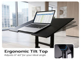 Artiss Mobile Lectern Stand, Adjustable Sit-to-Stand Presentation Podium w/ Wheels Black LPS-HY04-125-BK