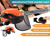 Chainsaw Brushcutter Hard Hat Safety Helmet Face Shield With Visor & Ear Muffs For Landscaping V985-BRUSHCUTTERHARDHAT